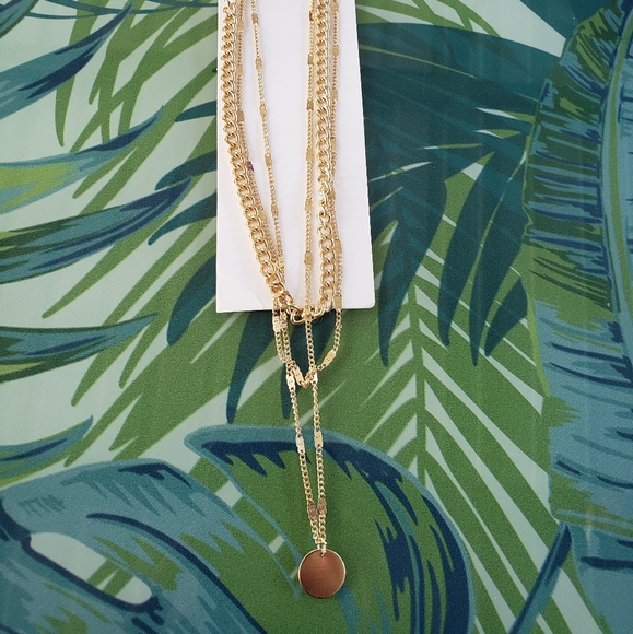 LILLIAN DISC PENDANT CHAIN LAYERED NECKLACE - Picture 5 of 6